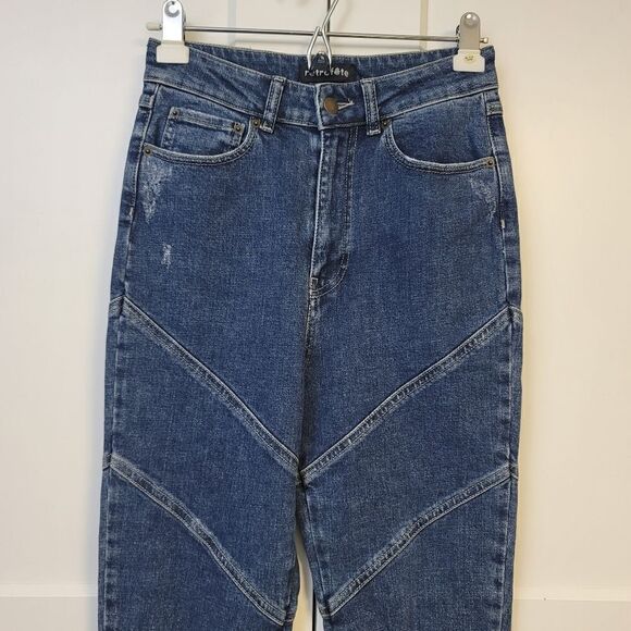 Retrofete PANELED DISTRESSED HIGH-RISE SKINNY JEANS, 27 - Picture 8 of 10